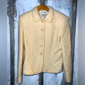 Jones New York Cream Boucle Blazer Jacket Size 4